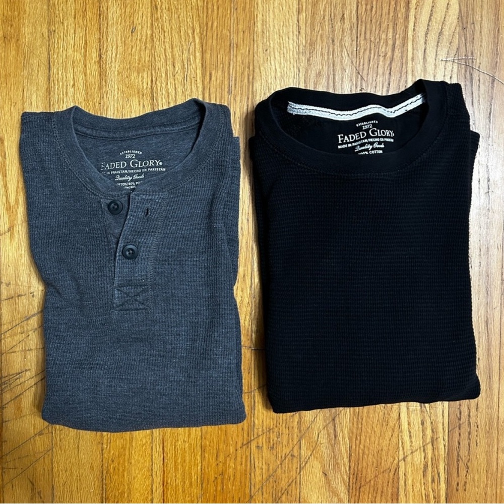 Men's Black and Grey Long Sleeve Thermal Shirt
Set of 2